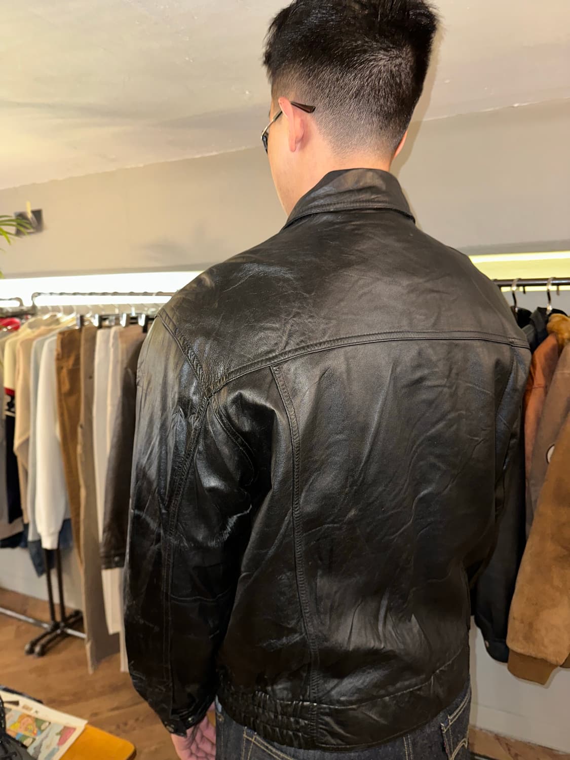 90’s Japanese genuine leather jacket 상품이미지9