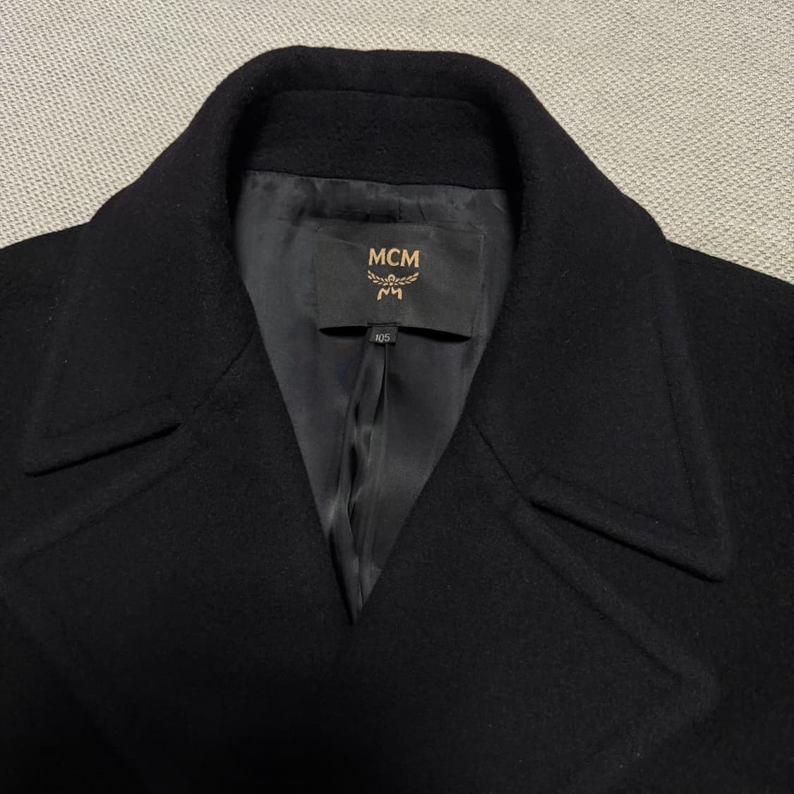 MCM 블랙 울 더블코트 상품이미지2