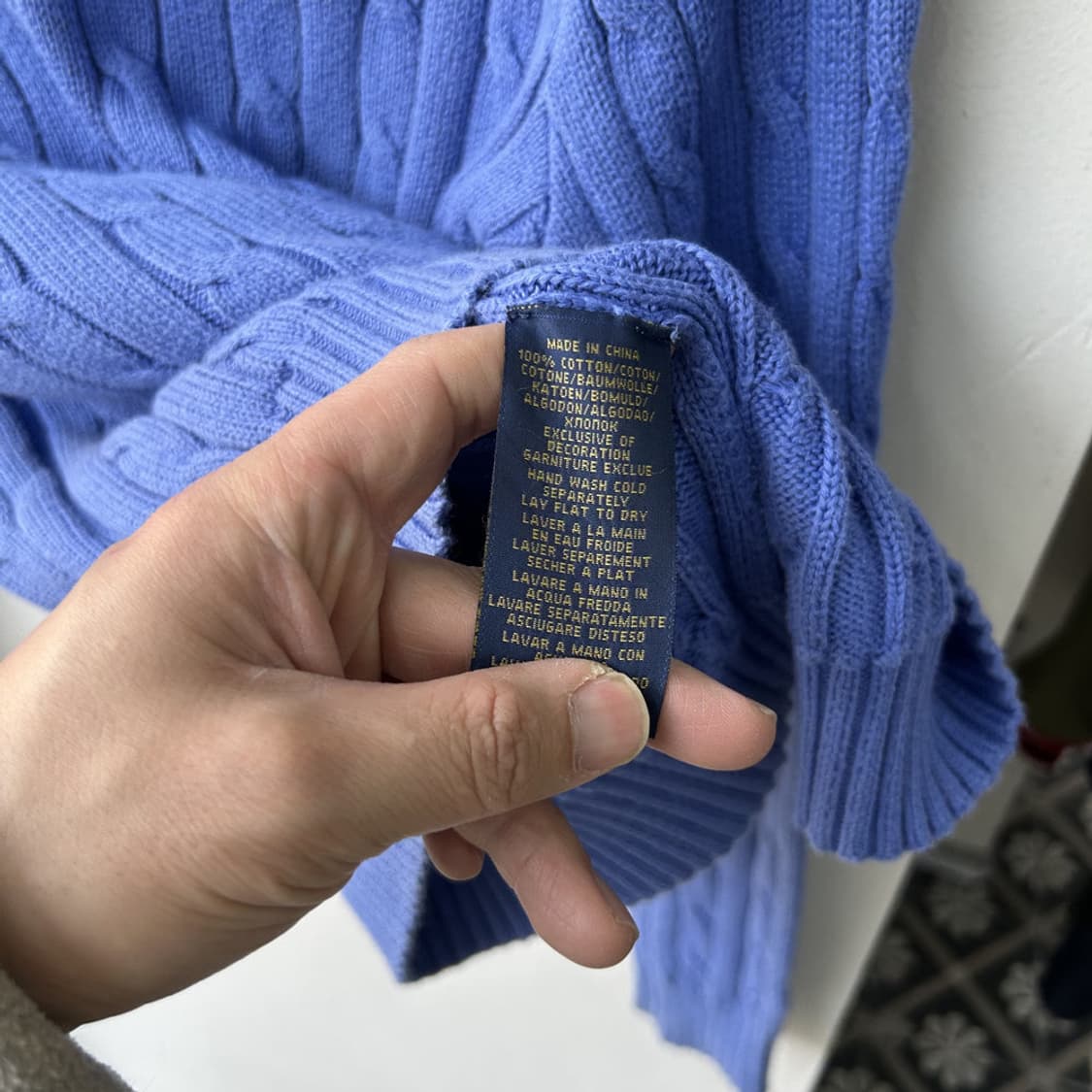 16263 - 폴로 랄프로렌 스카이블루 케이블 브이넥 니트 상품이미지4