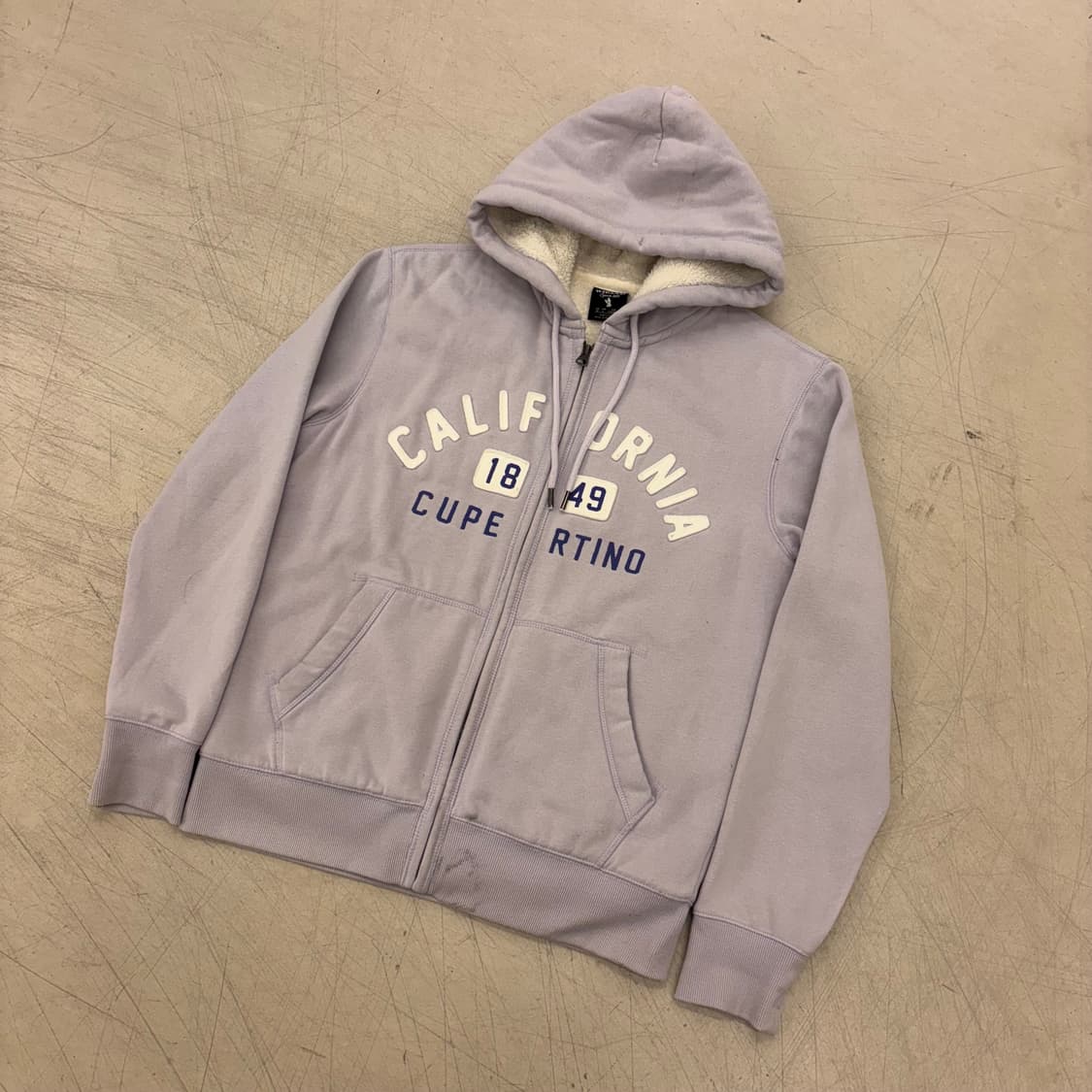 후아유 캘리포니아 퍼플 양털 후드 집업 상품이미지1