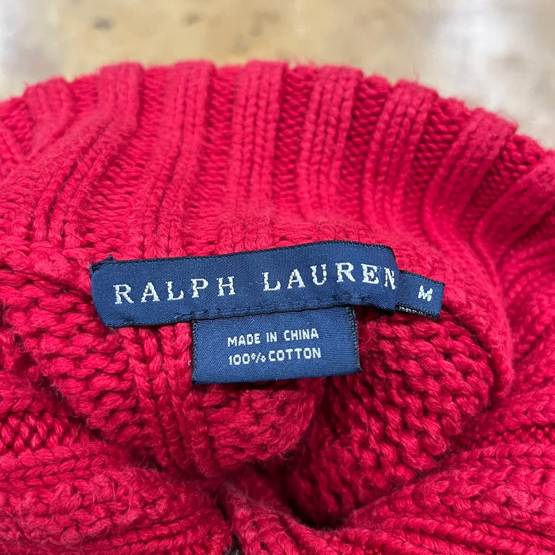 폴로 랄프로렌 레드 니트 카라 가디건  상품이미지5