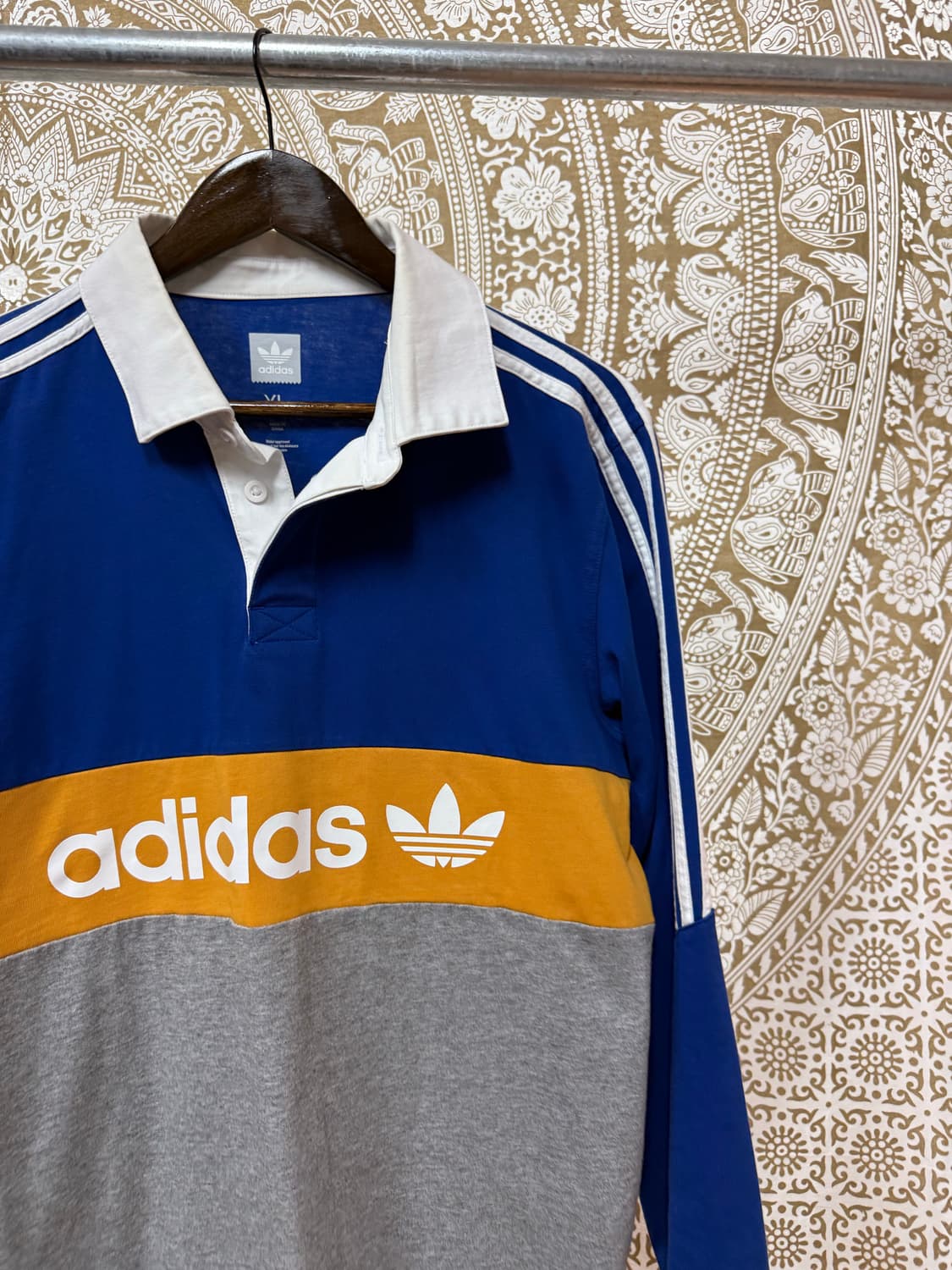 아디다스 배색 빅로고 긴팔 카라티  상품이미지3