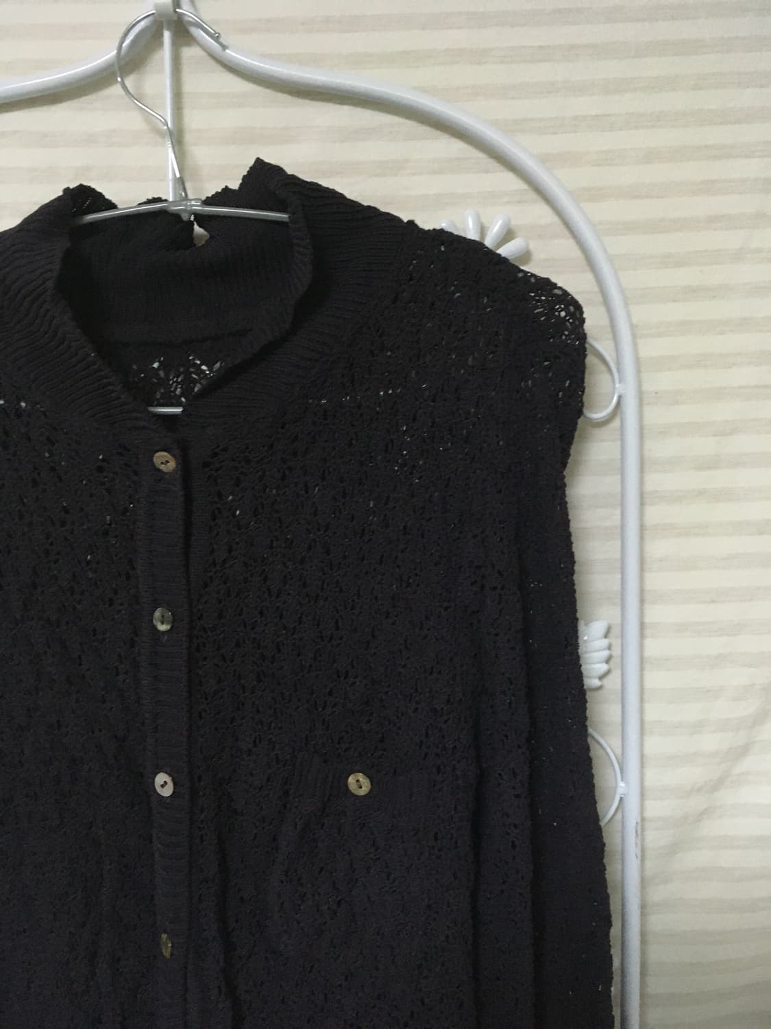 빈티지 퍼플 시스루 니트 가디건 y2k 스트릿 갸루 펑키 일본빈티지723 상품이미지3