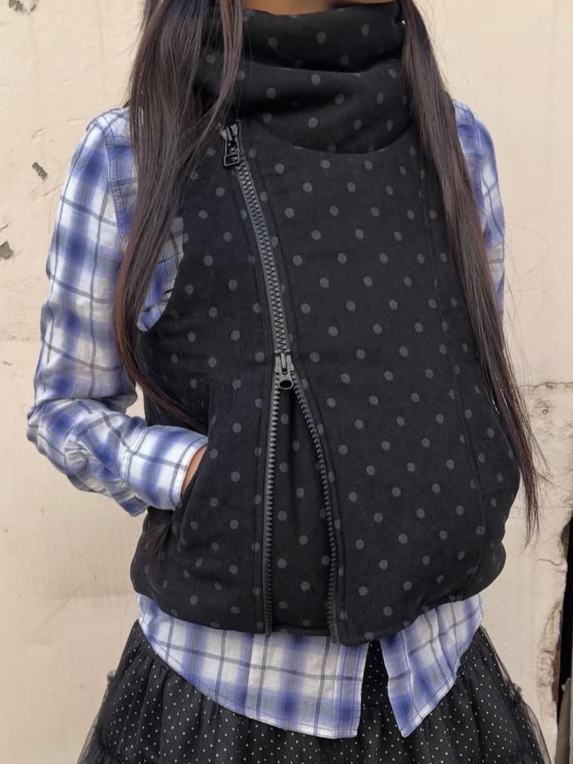 더뮤지엄비지터- dot puffer vest 상품이미지1