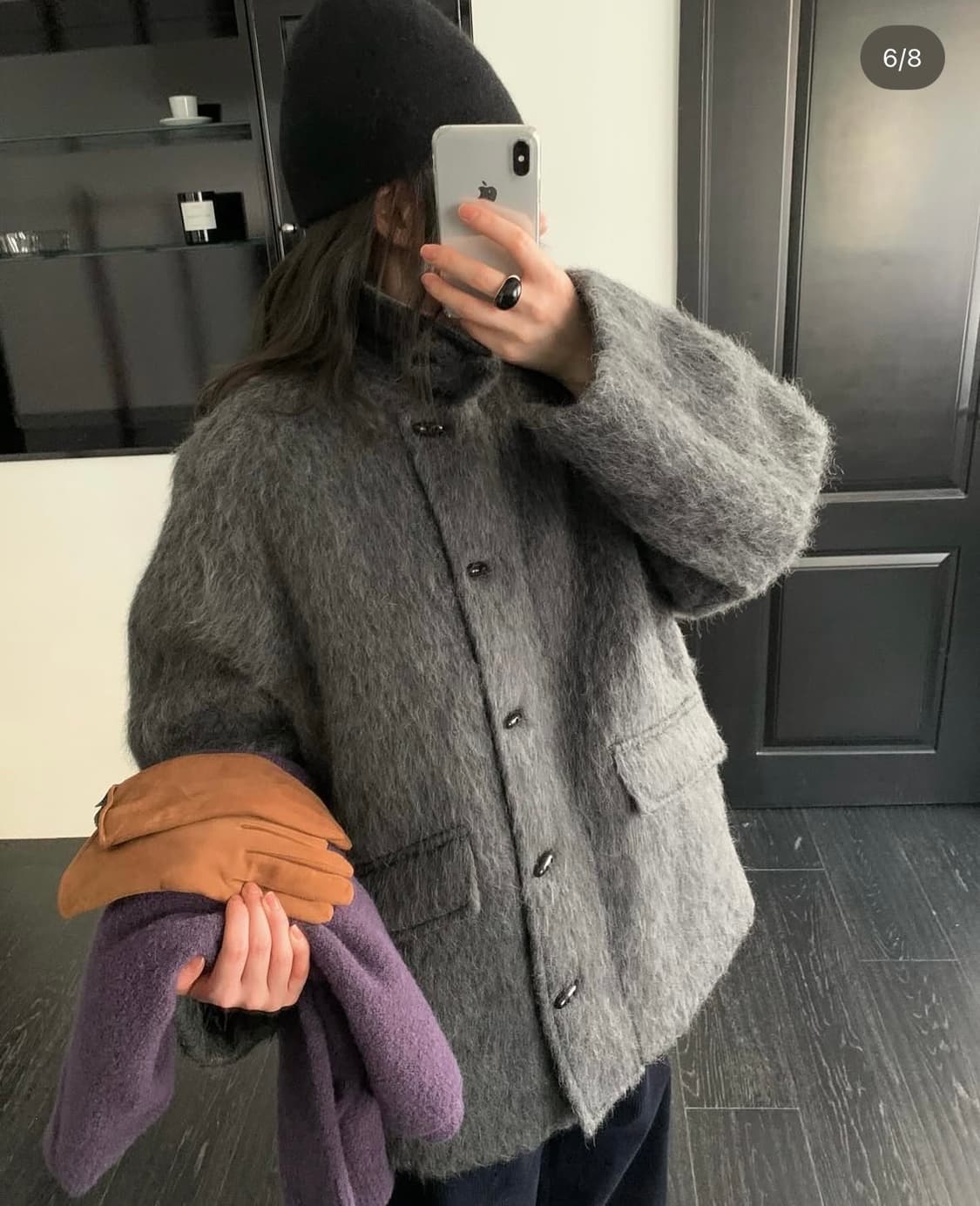 도매택 마레 샤기하프코트 상품이미지1