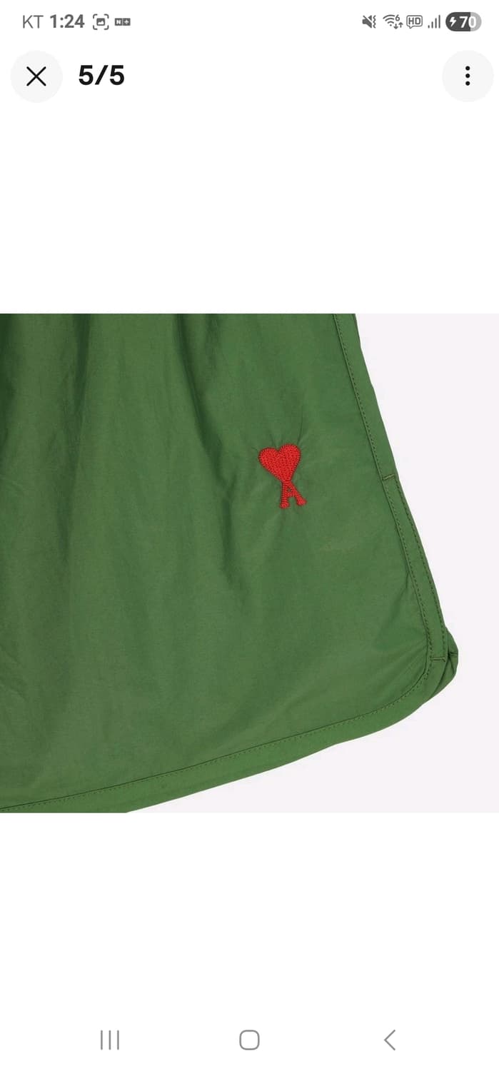 Ami Paris Ami de Coeur 하트 로고 수영 쇼츠 그린 상품이미지5