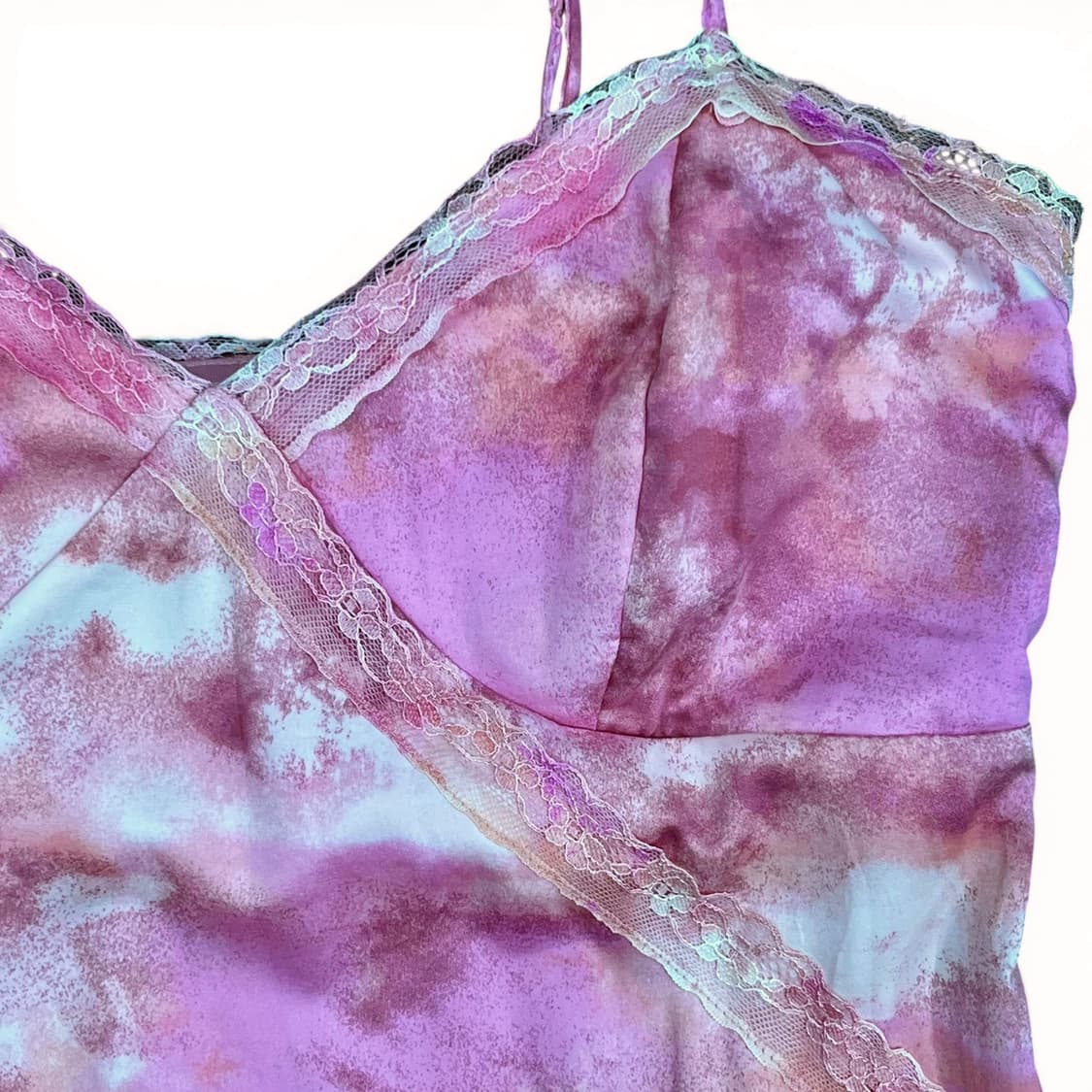 Pink Print Unbalance Slip Dress 상품이미지6