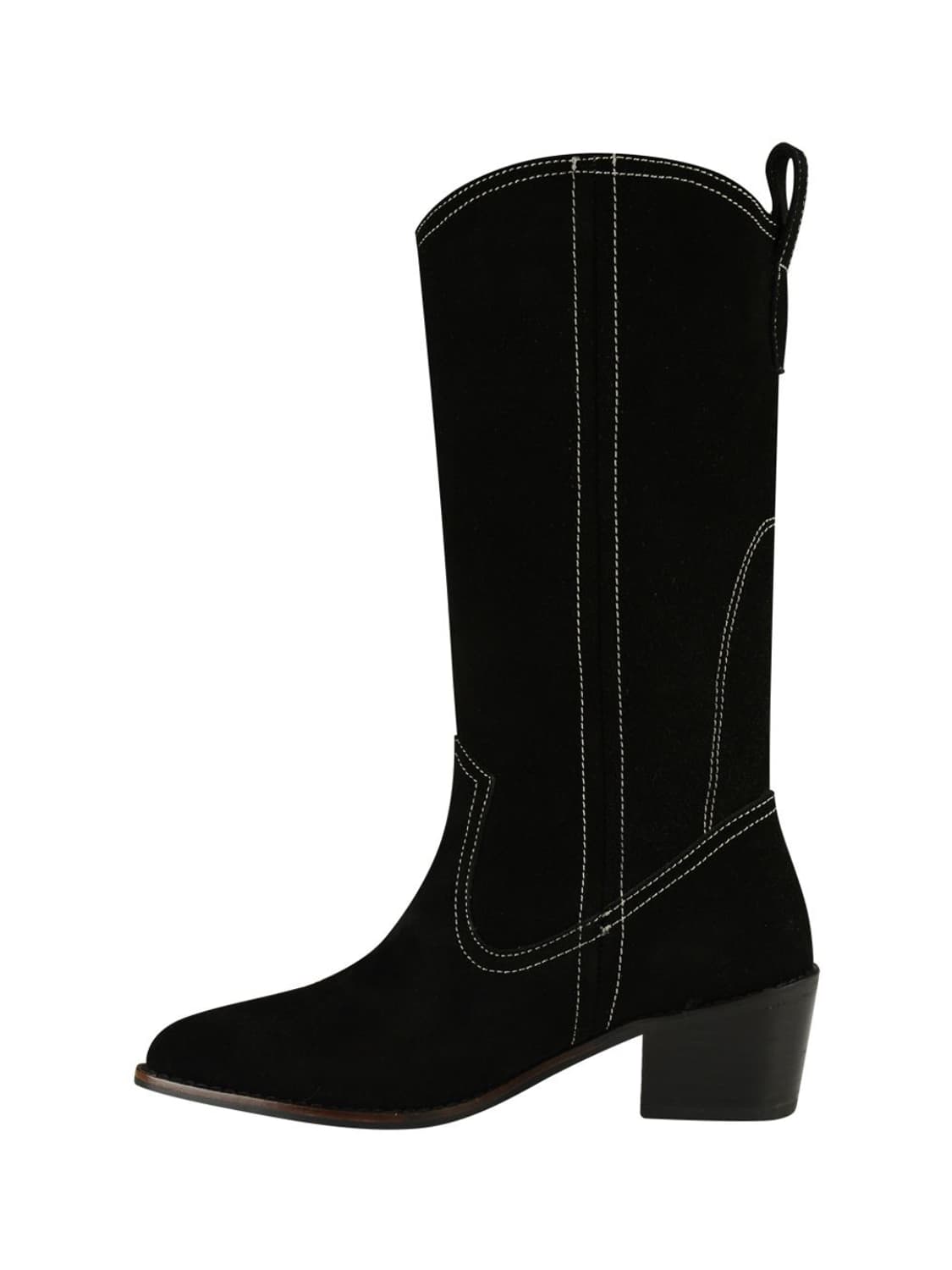 마뗑킴) 스웨이드 스티치 웨스턴 미들 부츠 상품이미지1