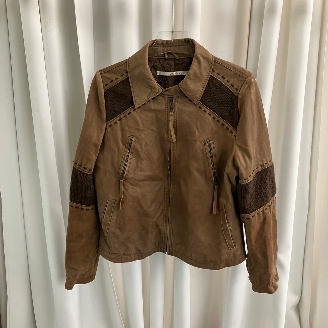 Je Judith 브라운 스웨이드 양가죽 자켓 40 상품이미지1