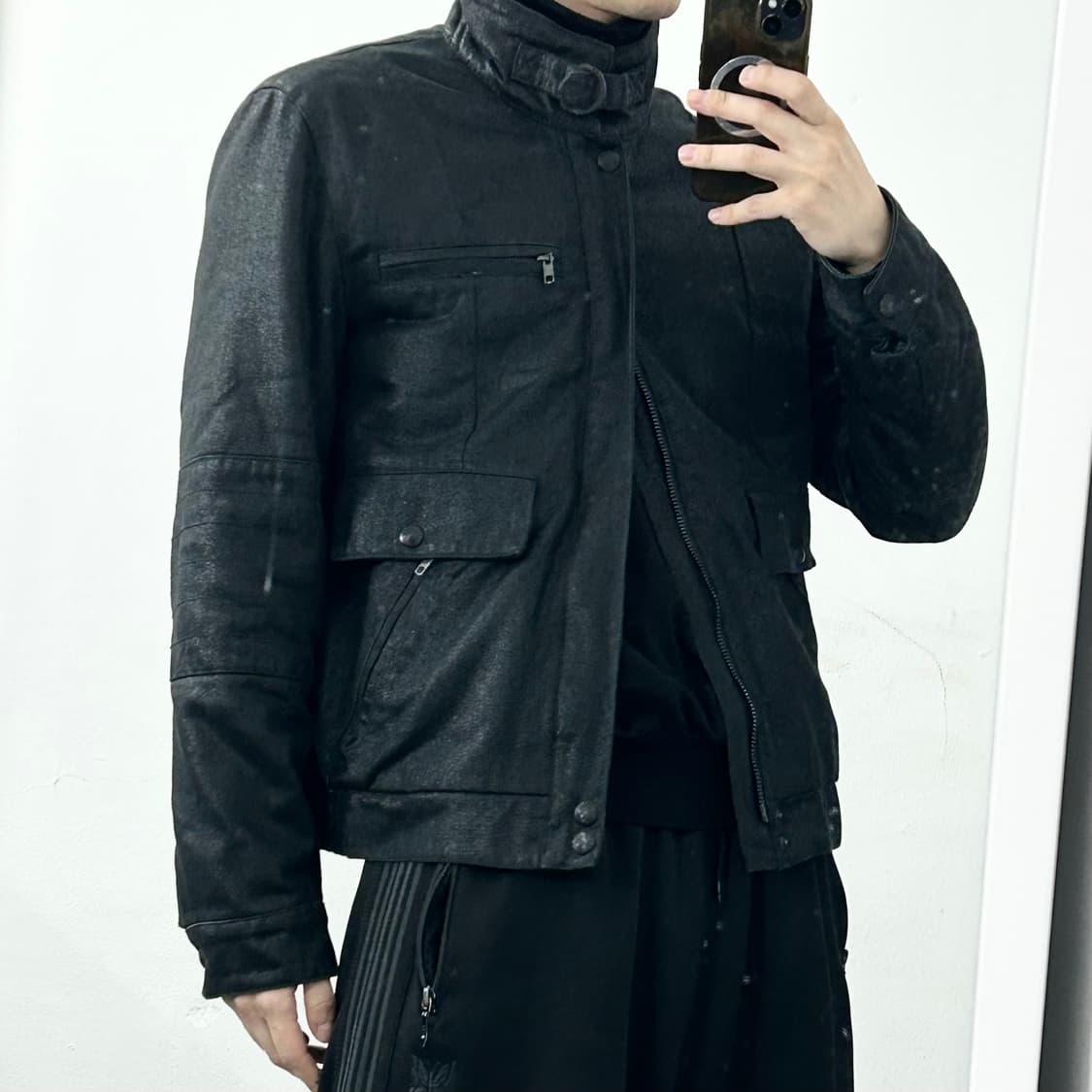 아르마니 익스체인지 퍼 바이커 점퍼 자켓 상품이미지3