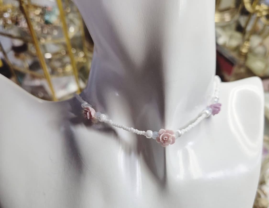 핸드메이드 송석장미 비즈목걸이 상품이미지1