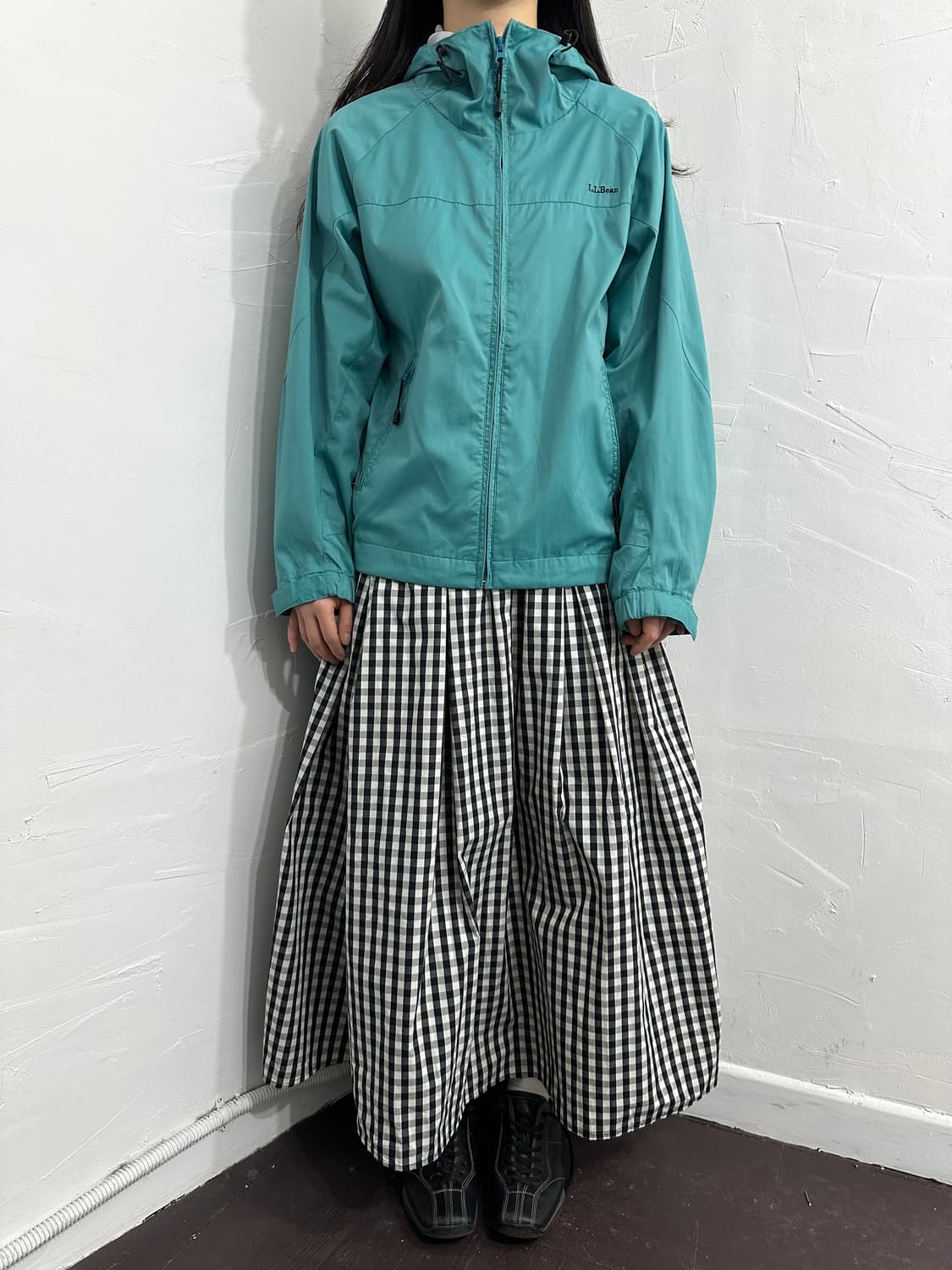 gu check long skirt 상품이미지3
