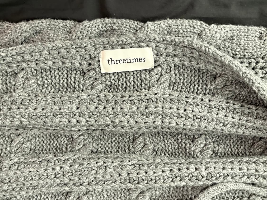 쓰리타임즈 케이블 볼레로 gray 상품이미지1