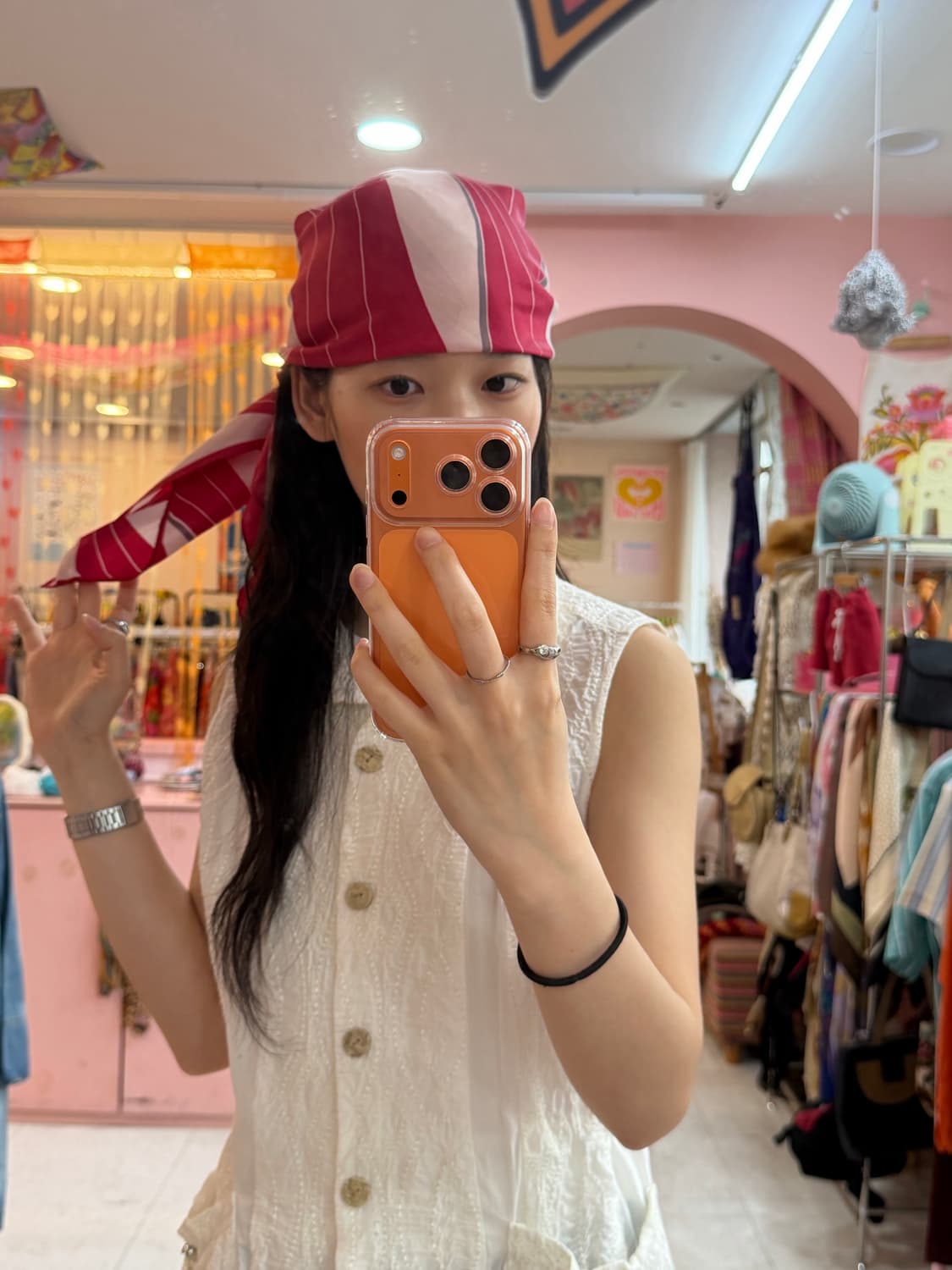 빈티지 체리 그래픽 스카프 상품이미지3