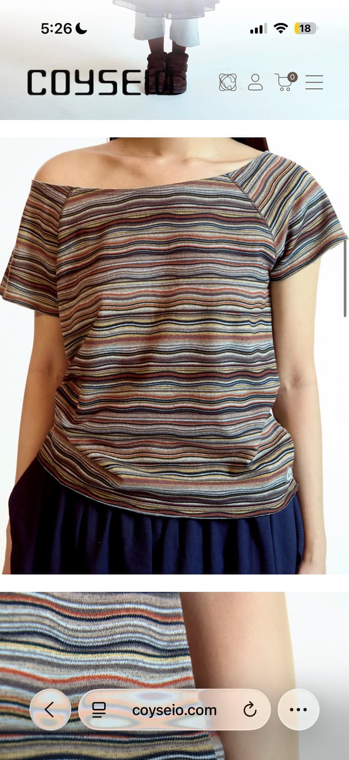 Coyseio stripe knit t-shirt brown 상품이미지1