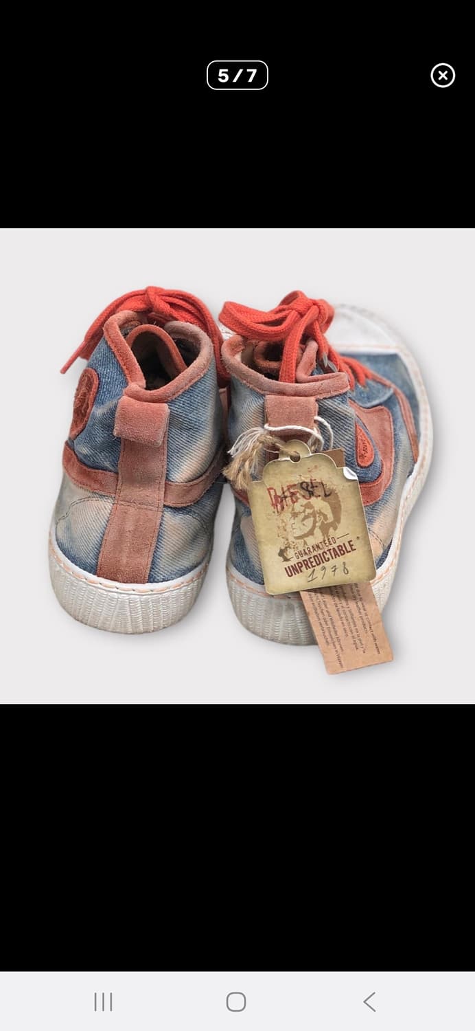 (마지막특가) 디젤 더티워싱 데님하이탑 스니커즈 상품이미지5