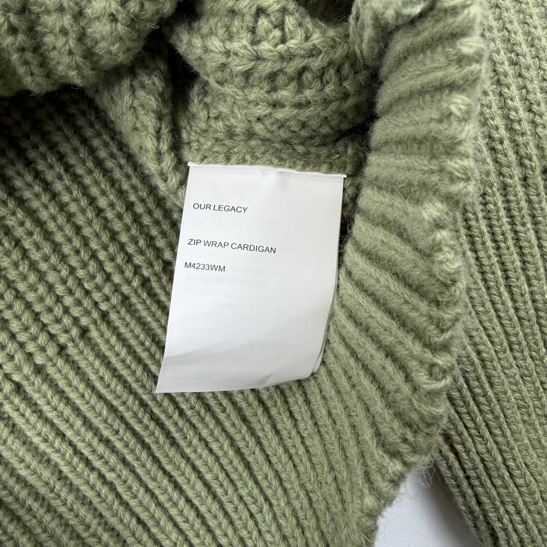 아워레가시 집업 랩 가디건 리파인드 그린 쿼티디안 울 48 상품이미지5