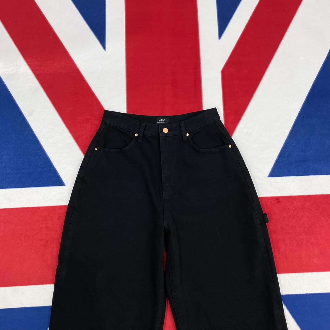 블랙데님 와이드 카펜터팬츠 여성 M  상품이미지2