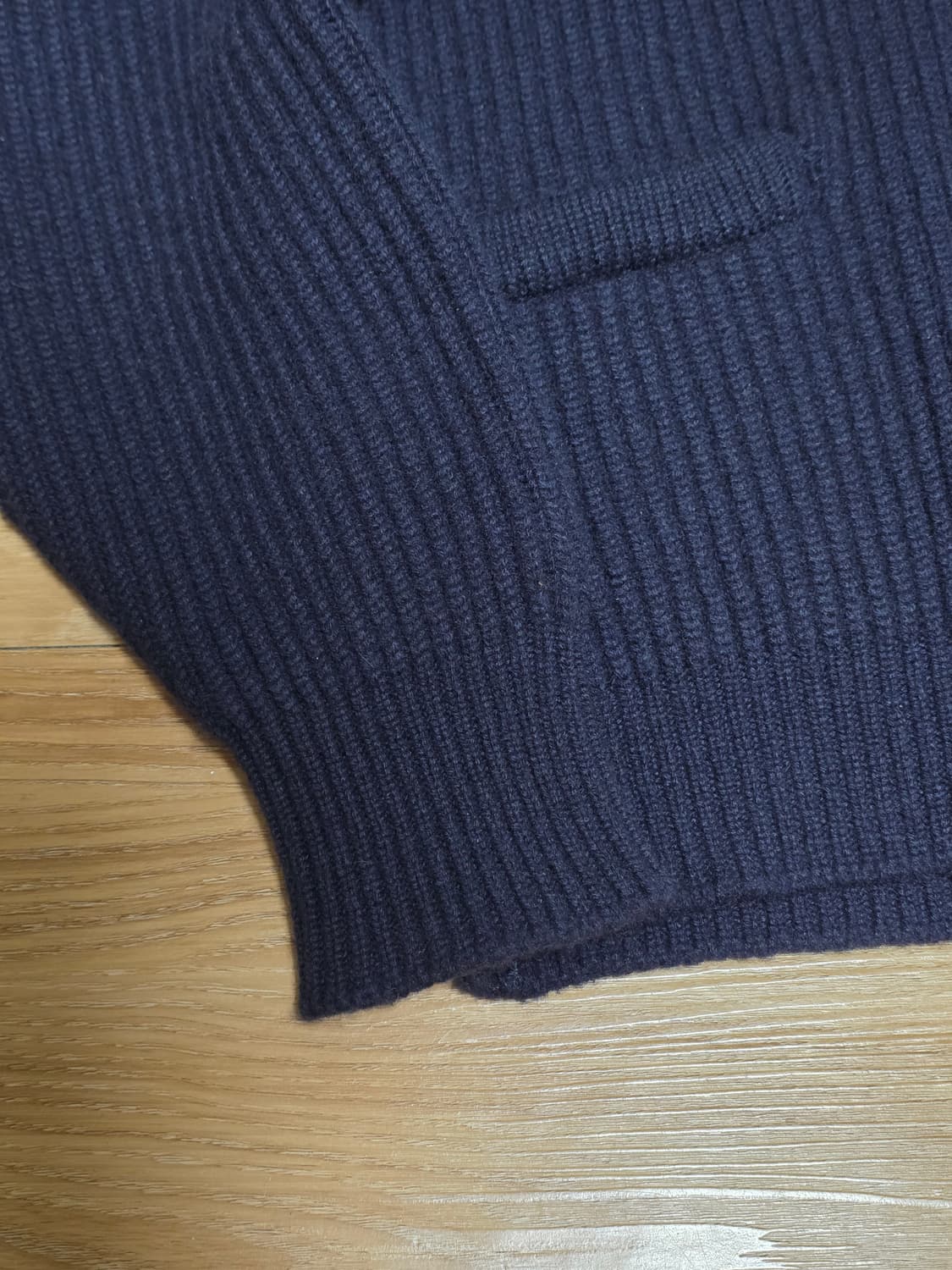 44size택포80만)25fw윌리엄로키 캐시미어 숄카라 가디건 네이비 상품이미지4