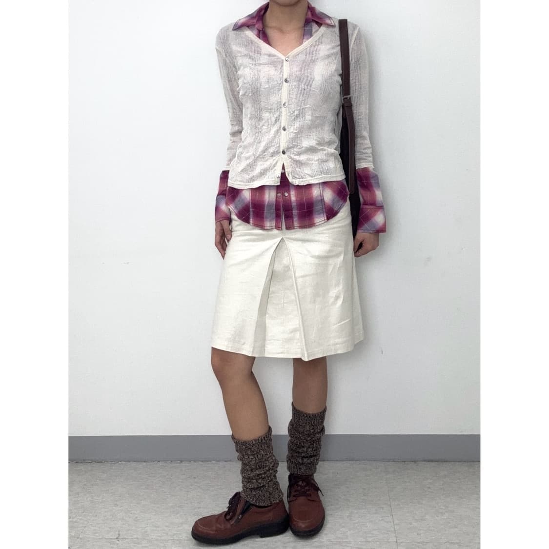 빈티지 아이보리 플리츠 가디건 상품이미지2