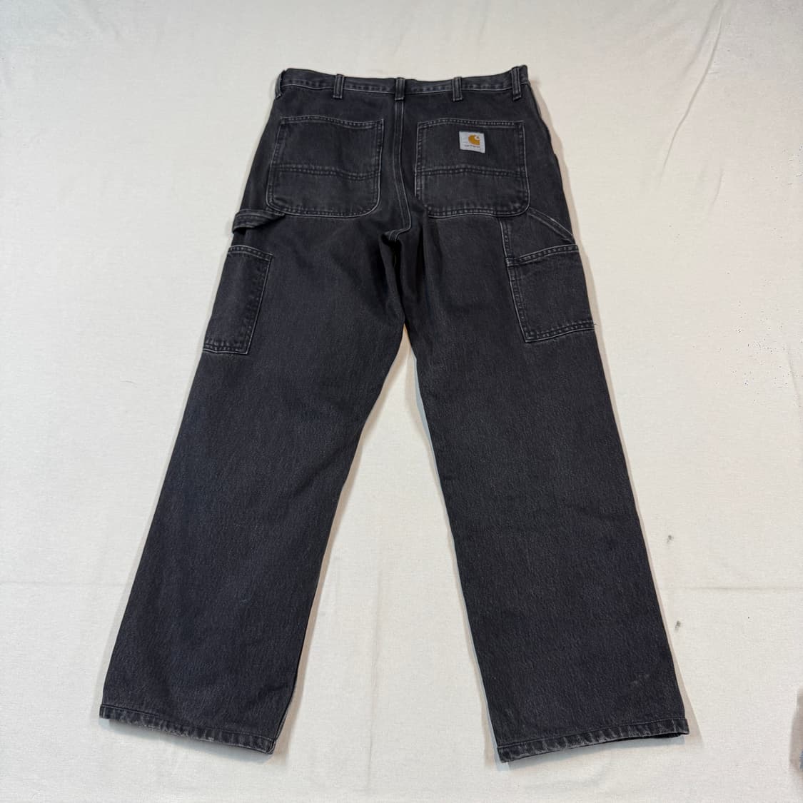 34inch) 칼하트 WIP 싱글니 블랙 카펜터 덕 캔버스 워크팬츠 상품이미지1
