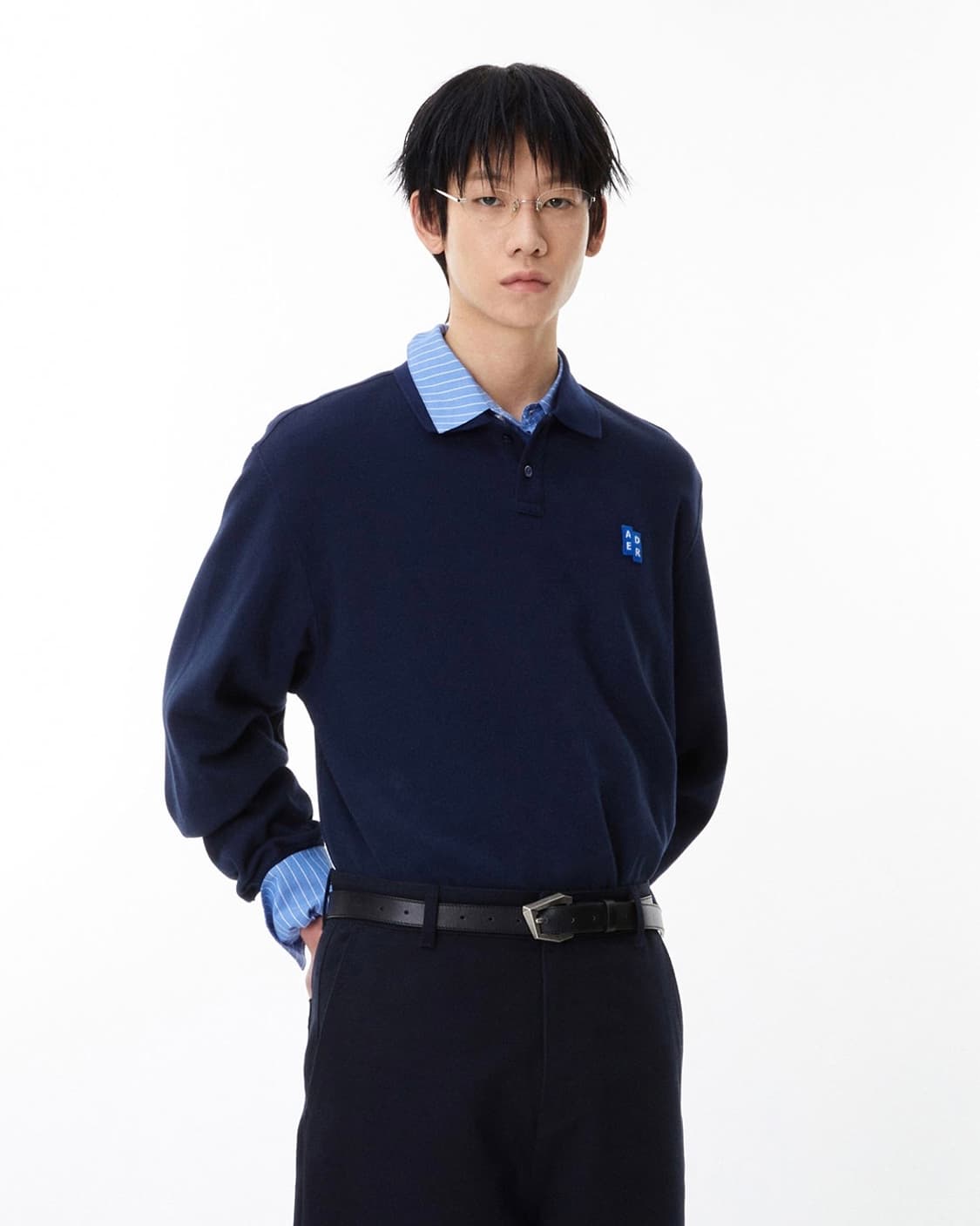 [L] 아더에러 폴로 티셔츠 새상품 Dark navy 상품이미지1