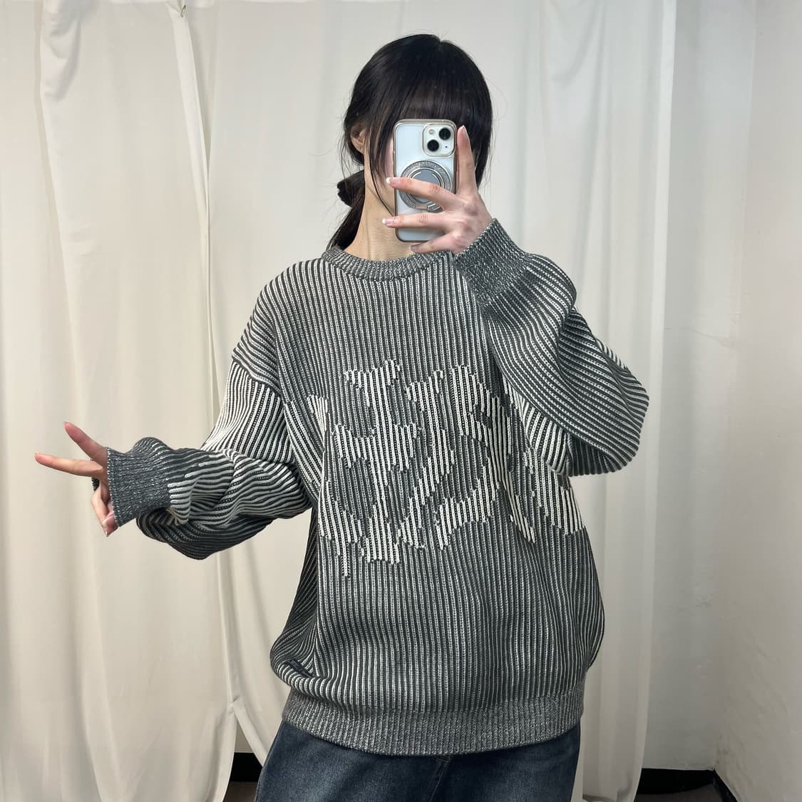 Critic charcoal grunge knit 상품이미지2