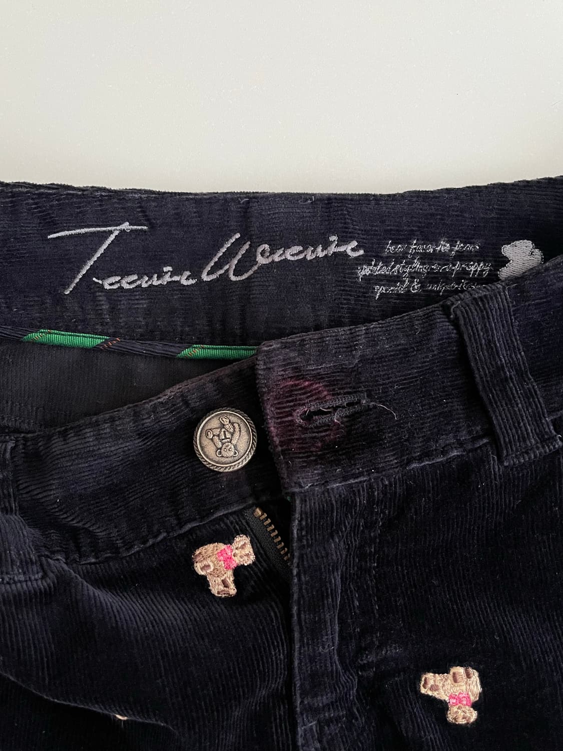 M) 티니위니 테디베어 코듀로이 스커트 블랙 상품이미지5