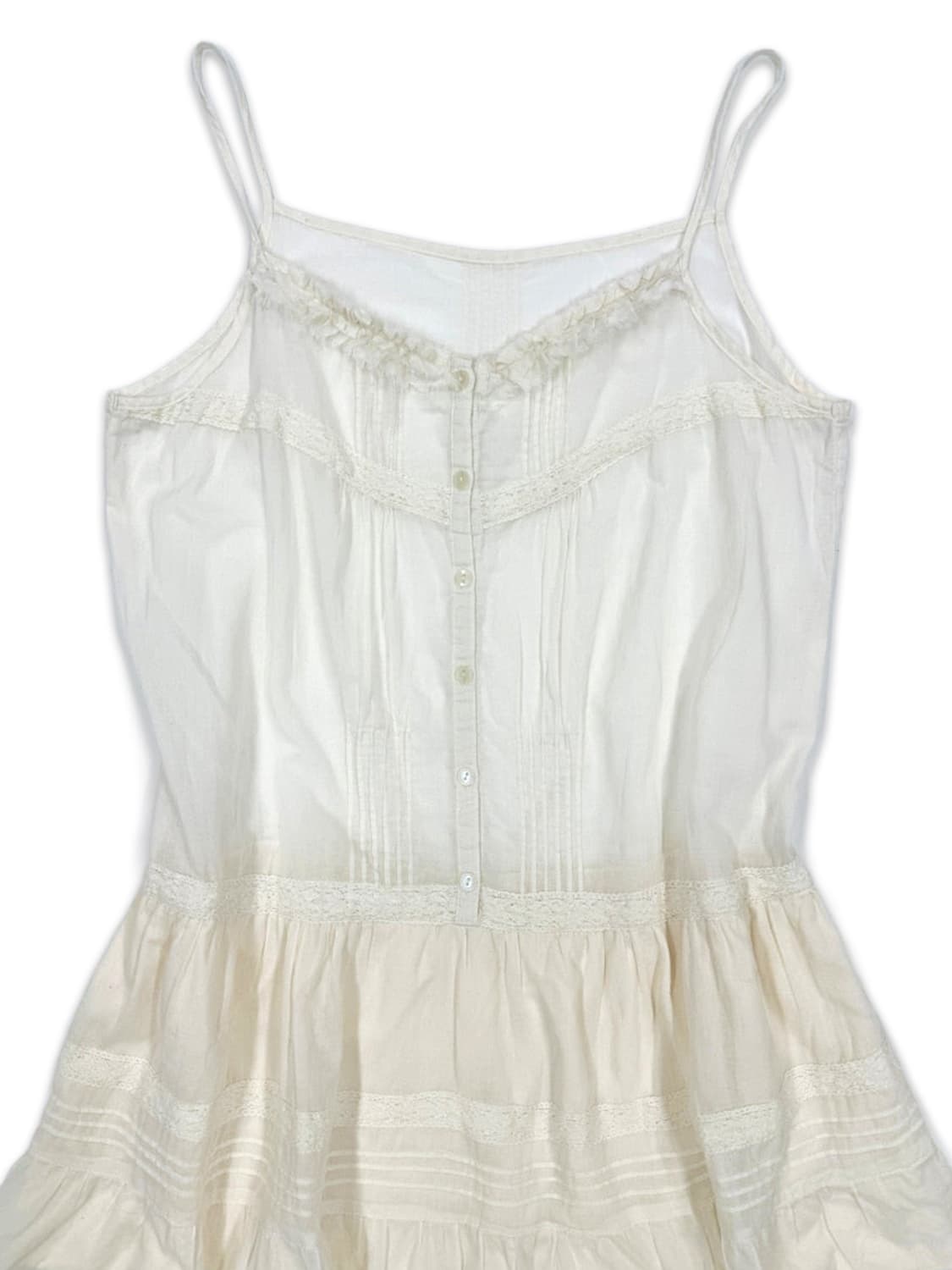 빈티지 Lowrys Farm 모리 레이스 프릴 레이어드 슬리브리스 상품이미지3