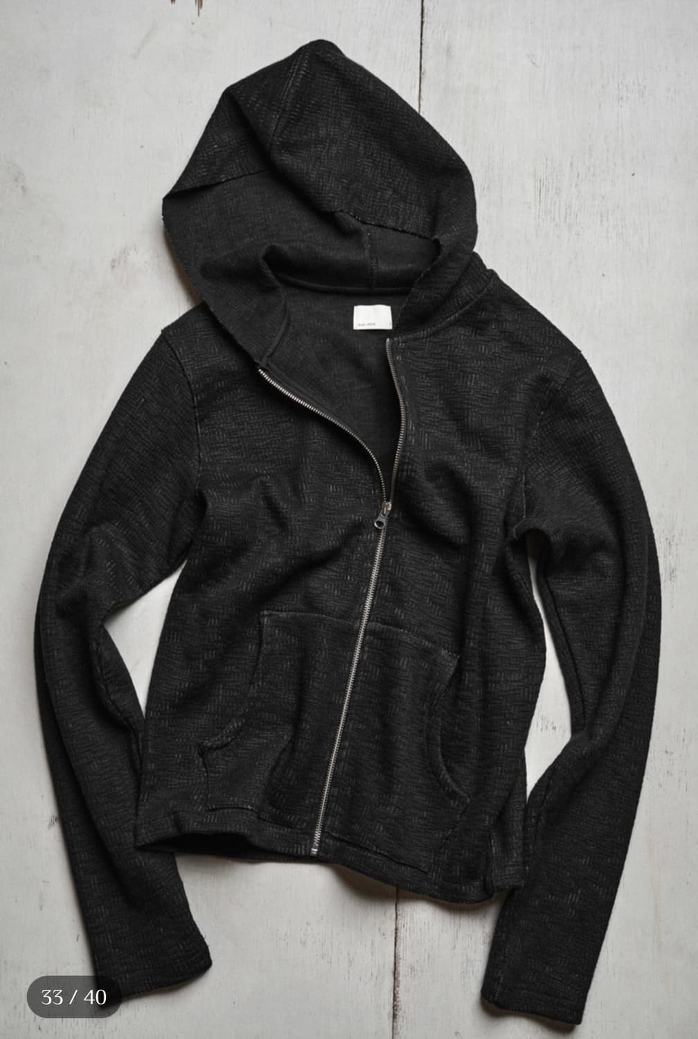 [새상품] Textured Hoodie Zip Black 1 size 상품이미지1