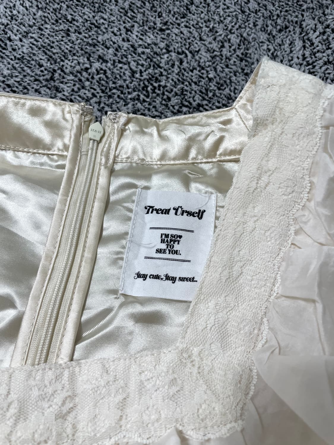 vinteちきゅ. 일본빈티지 Treat Ürself 민소매 레이스 원피스 상품이미지5