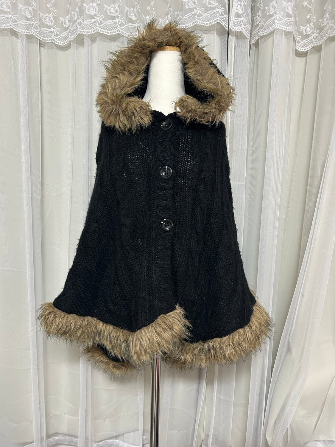 빈티지 니트 퍼케이프 망토  상품이미지1