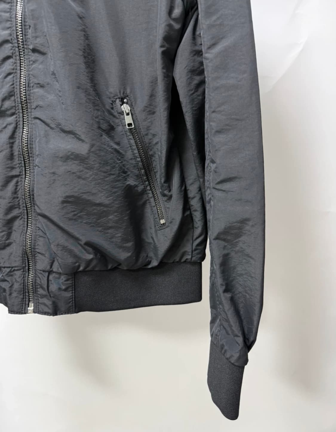 H&M 나일론 블랙 블루종 봄버 자켓 (S) 상품이미지2