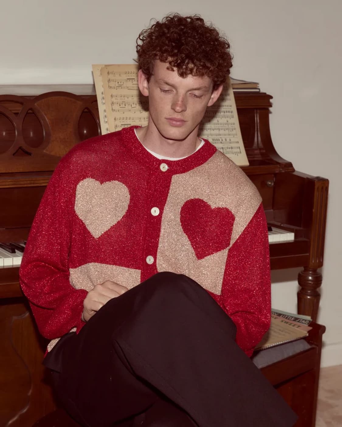 [S]보디 BODE Lamé Hearts 가디건 상품이미지1