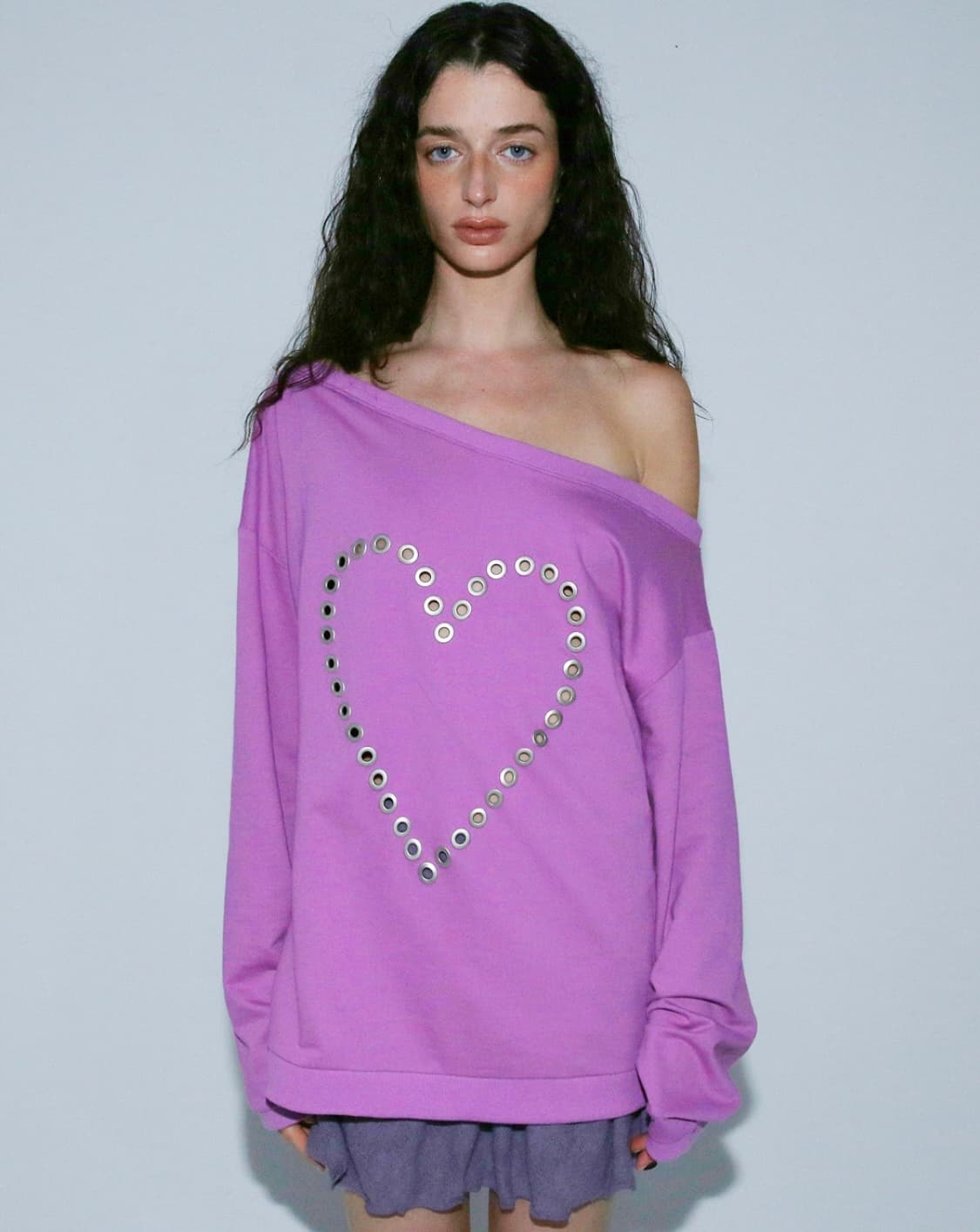 폴리수엠 LOVE EYELET SWEATSHIRT, PINK 상품이미지1