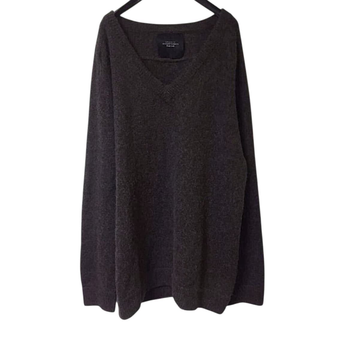 언유즈드 알파카울 버건디 V넥 오버 니트 상품이미지1