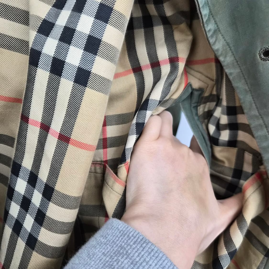 버버리 트렌치 코트 카키색 남녀공용 M 상품이미지6