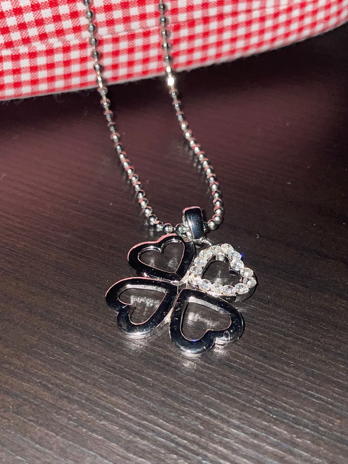 빈티지 페어리 실버 큐빅 클로버 목걸이 상품이미지2