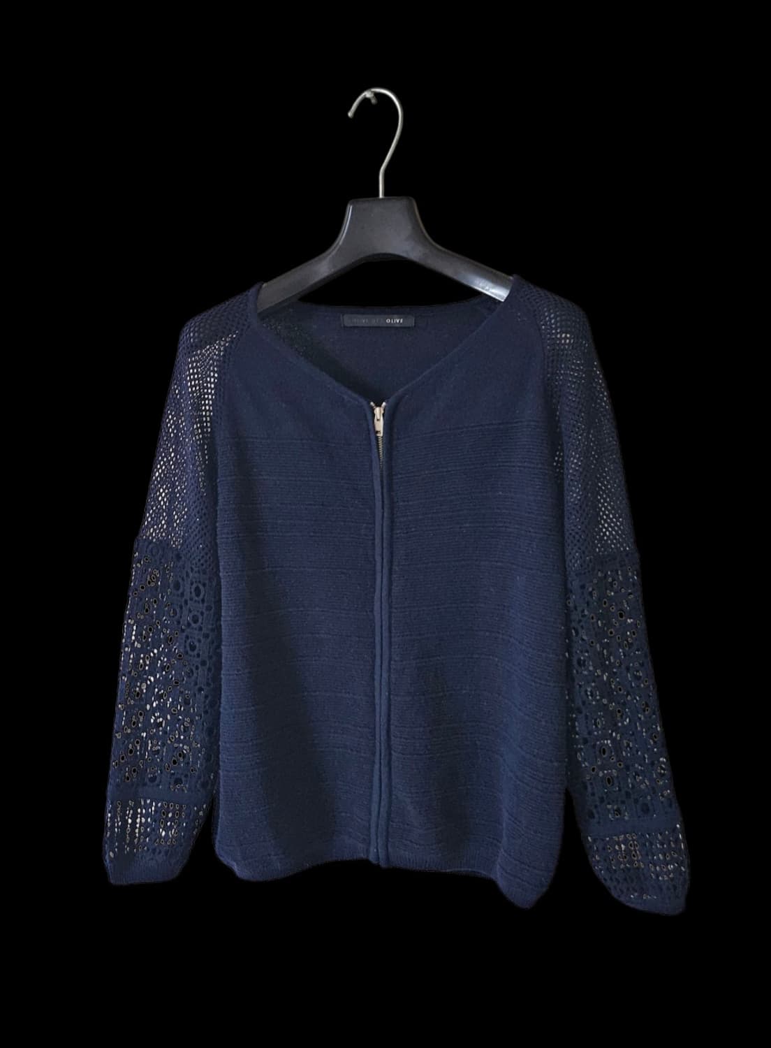 올리브데올리브 네이비 펀칭 지퍼 여성 가디건 M 상품이미지4