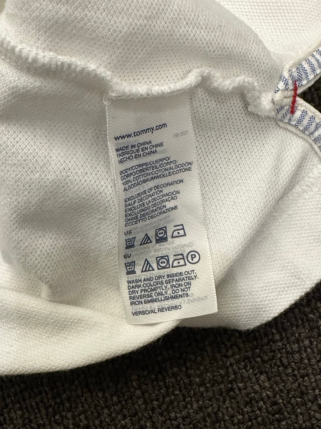 M)타미힐피거 빈티지 로고 완장 카라 반팔 상품이미지6