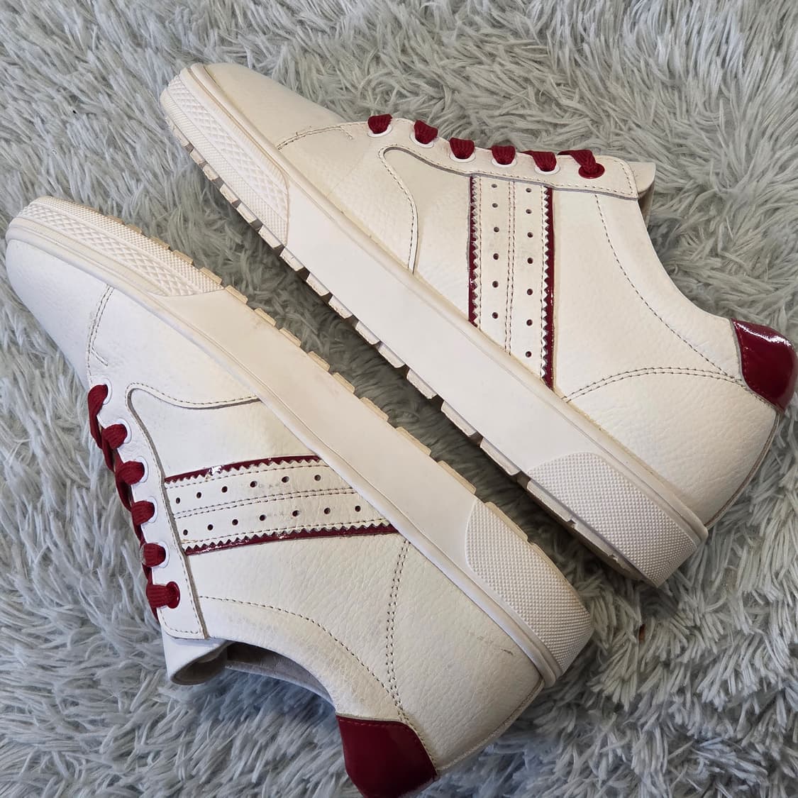 3q-2:니콜리 피지오 이탈리 가죽 스니커즈 화이트-레드 (245mm) 상품이미지8