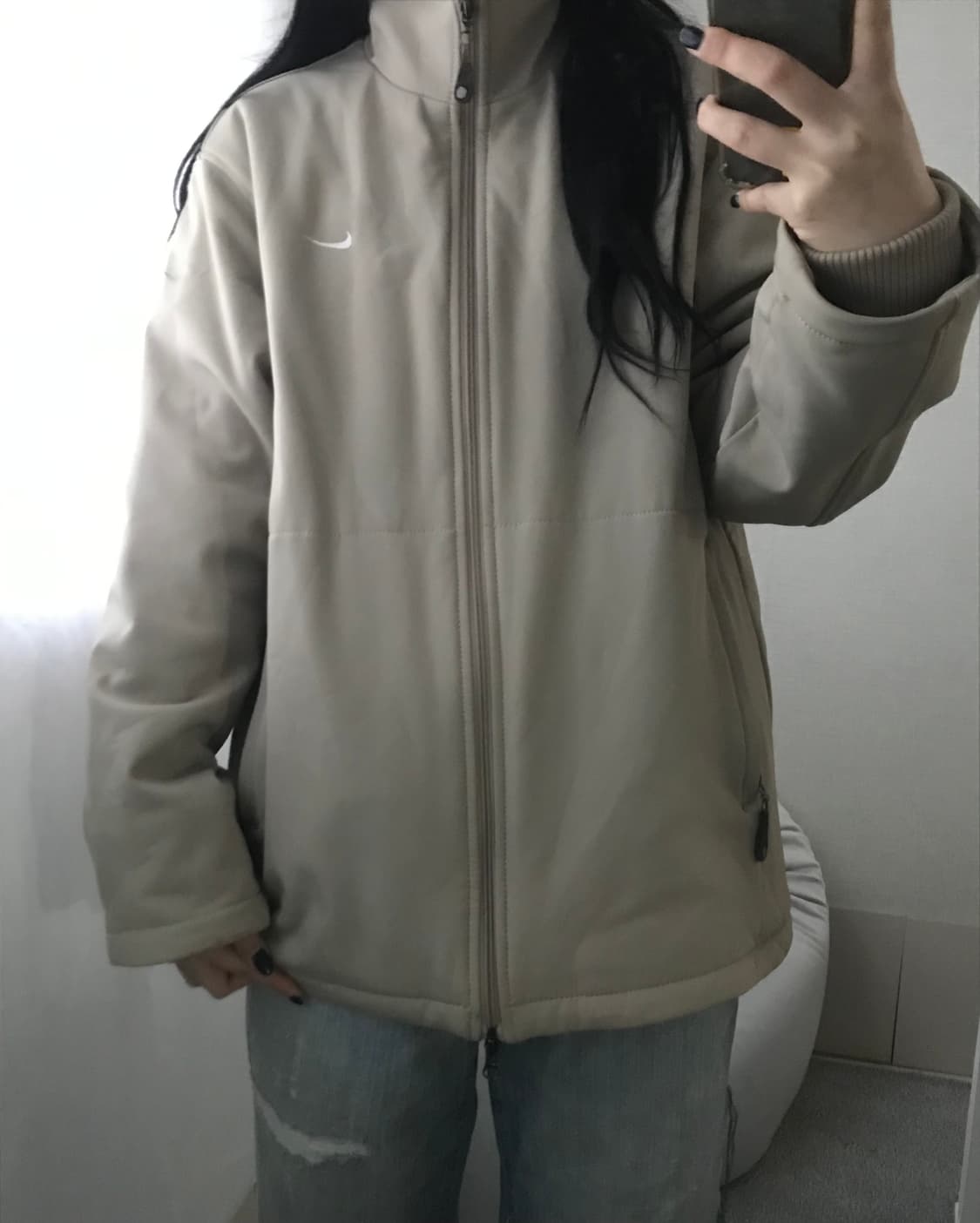 나이키 베이지 투웨이 패딩 상품이미지5