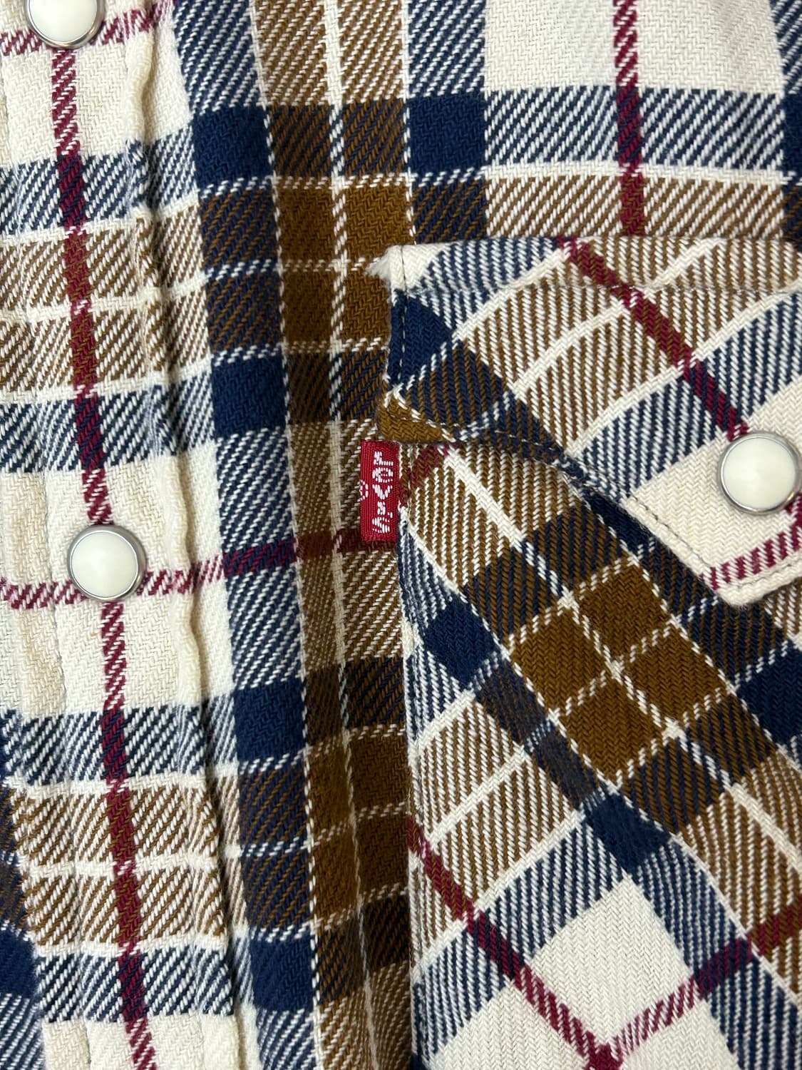 00s Levi's 리바이스 투포켓 웨스턴 체크 셔츠  상품이미지4