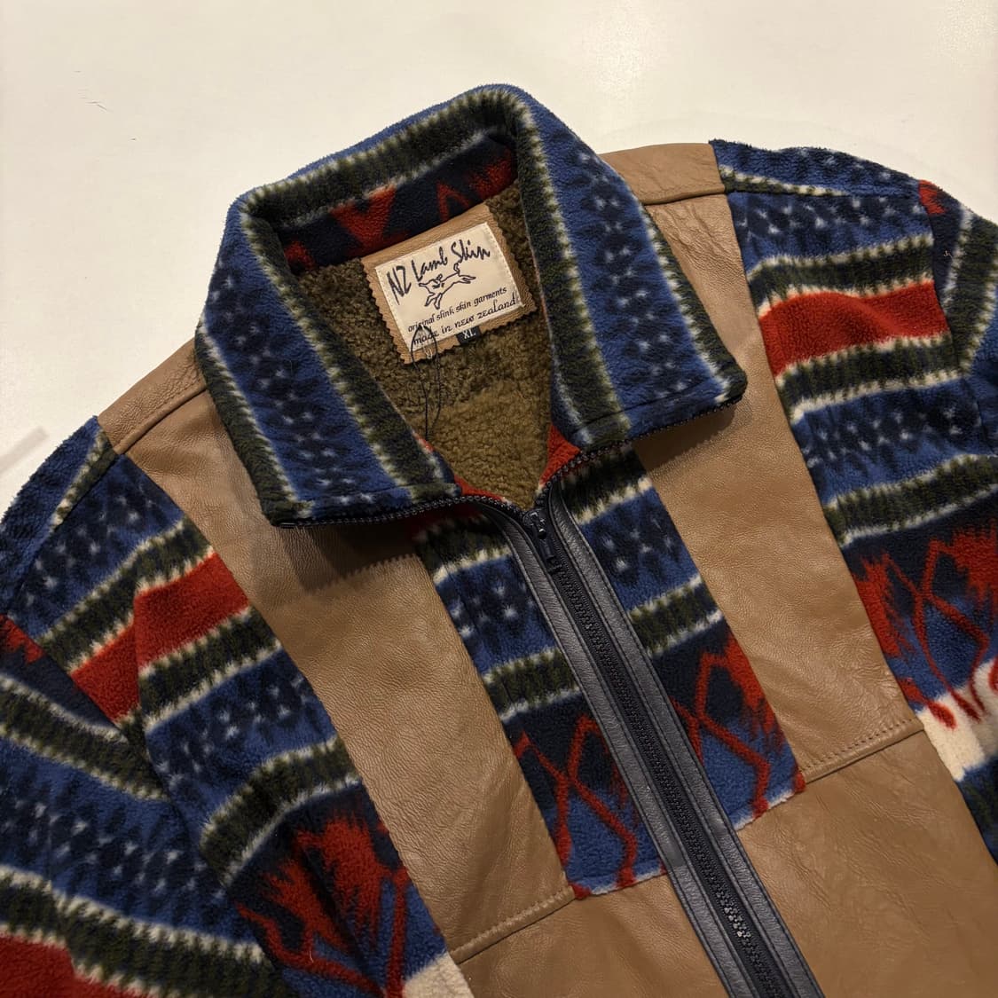 [XL] N2 에스닉 패턴 램스킨 플리스 집업 자켓 D497 상품이미지3