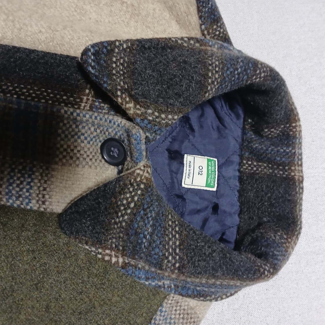 해외판 빈티지 모직 울 느낌의원단 누빔 체크 점퍼 자켓 상품이미지8