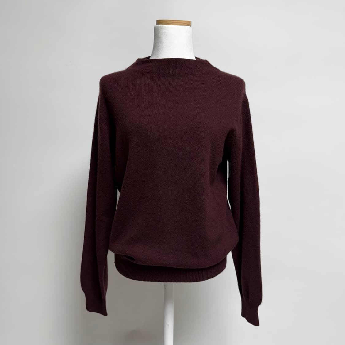 [캐시미어 100%]  딥버건디 하프넥 니트 L 상품이미지1