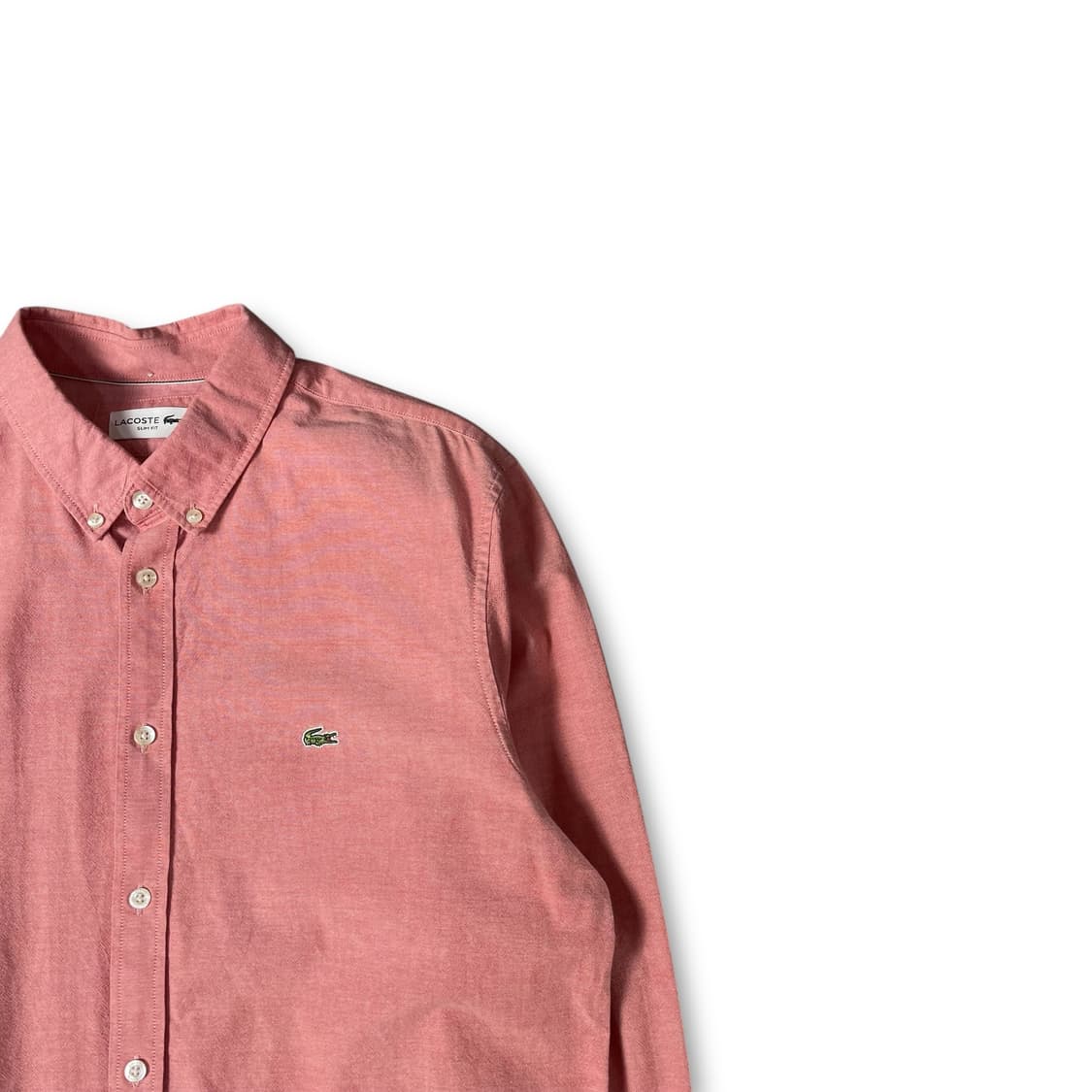 라코스테 자수로고 핑크 긴팔 셔츠 슬림핏 L 상품이미지2