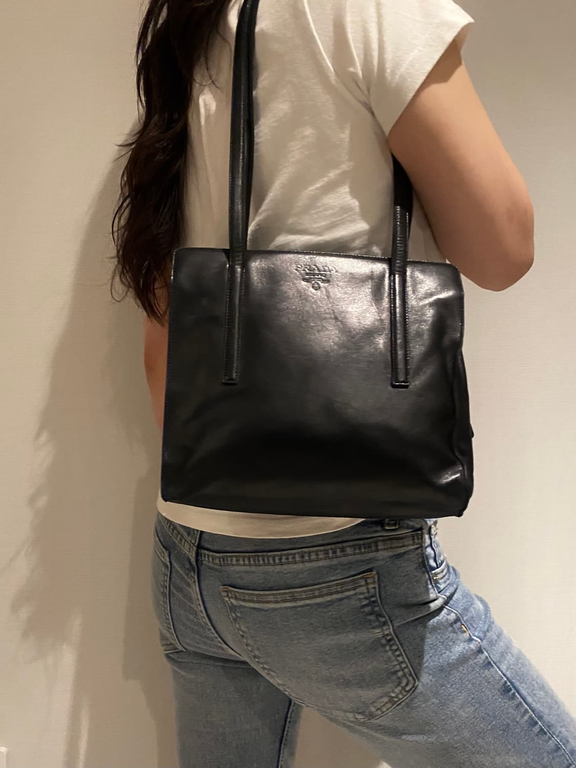 프라다 레더 롱 숄더백 상품이미지3