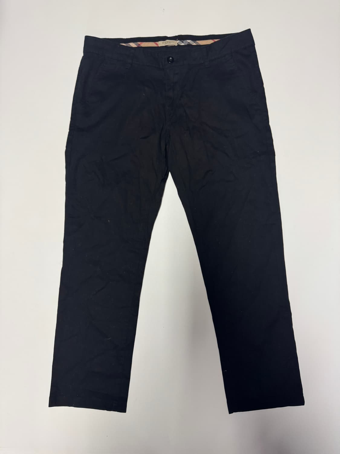 여성 버버리 브릿 블랙 치노 팬츠 33.8인치 상품이미지1