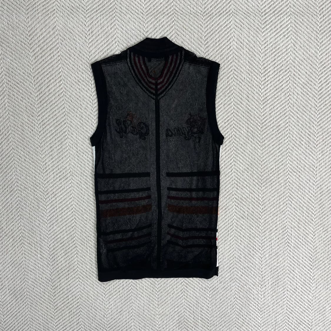 Lynx 골프 니트 조끼 S(90) 블랙 화이트 상품이미지2